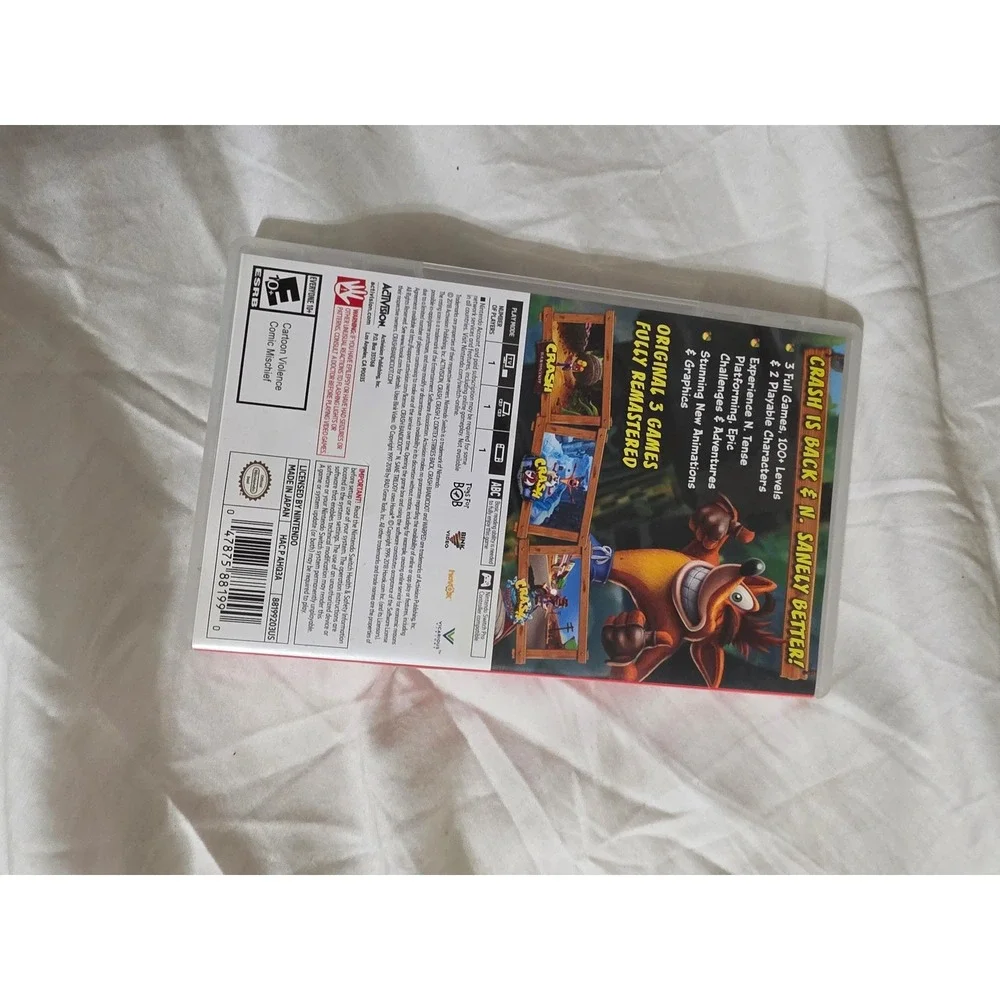 Crash Bandicoot N. Sane Trilogy Nintendo Switch Original 3 Games Remastered